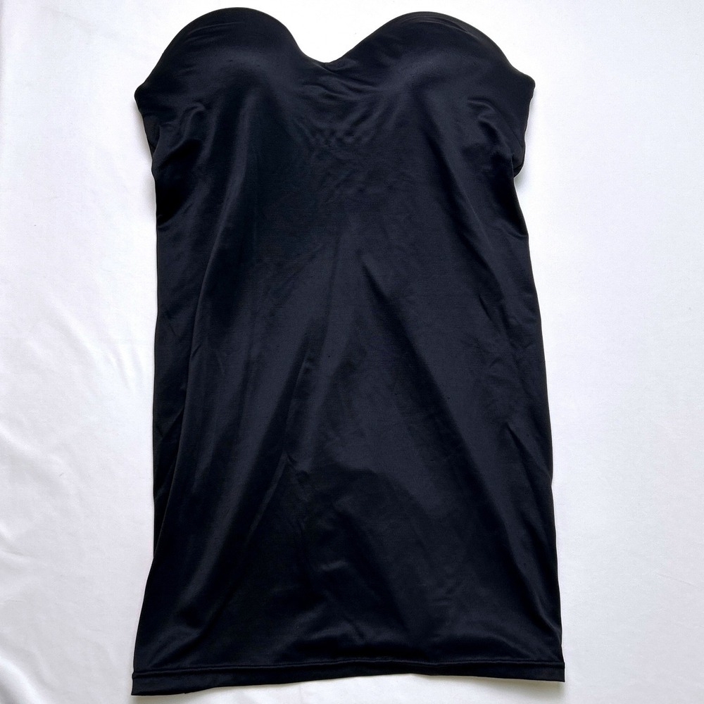 Self Expressions Womens Strapless Firm Control Shapewear Slip Size 38C Black